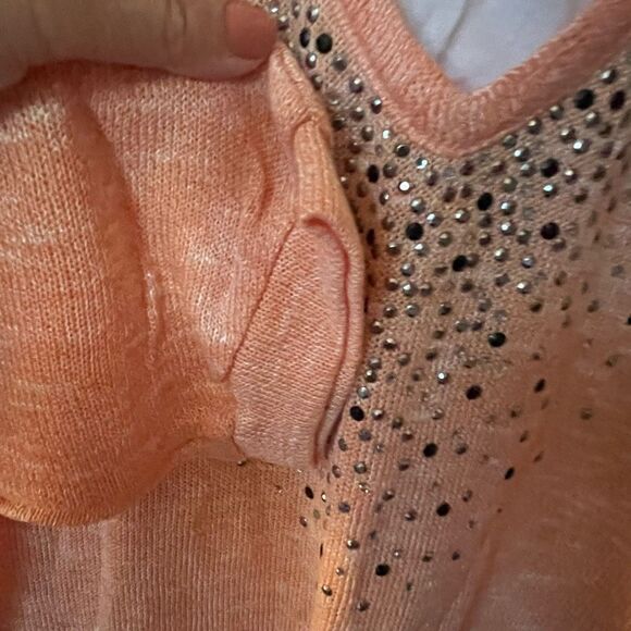 Cathy Daniel’s size 2X peach studded layered look. Dolman sleeves. - Picture 7 of 9
